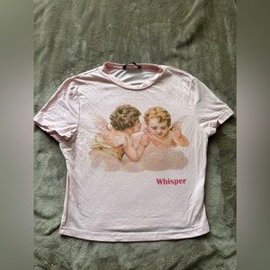 Size medium cropped light pink SHEIN top